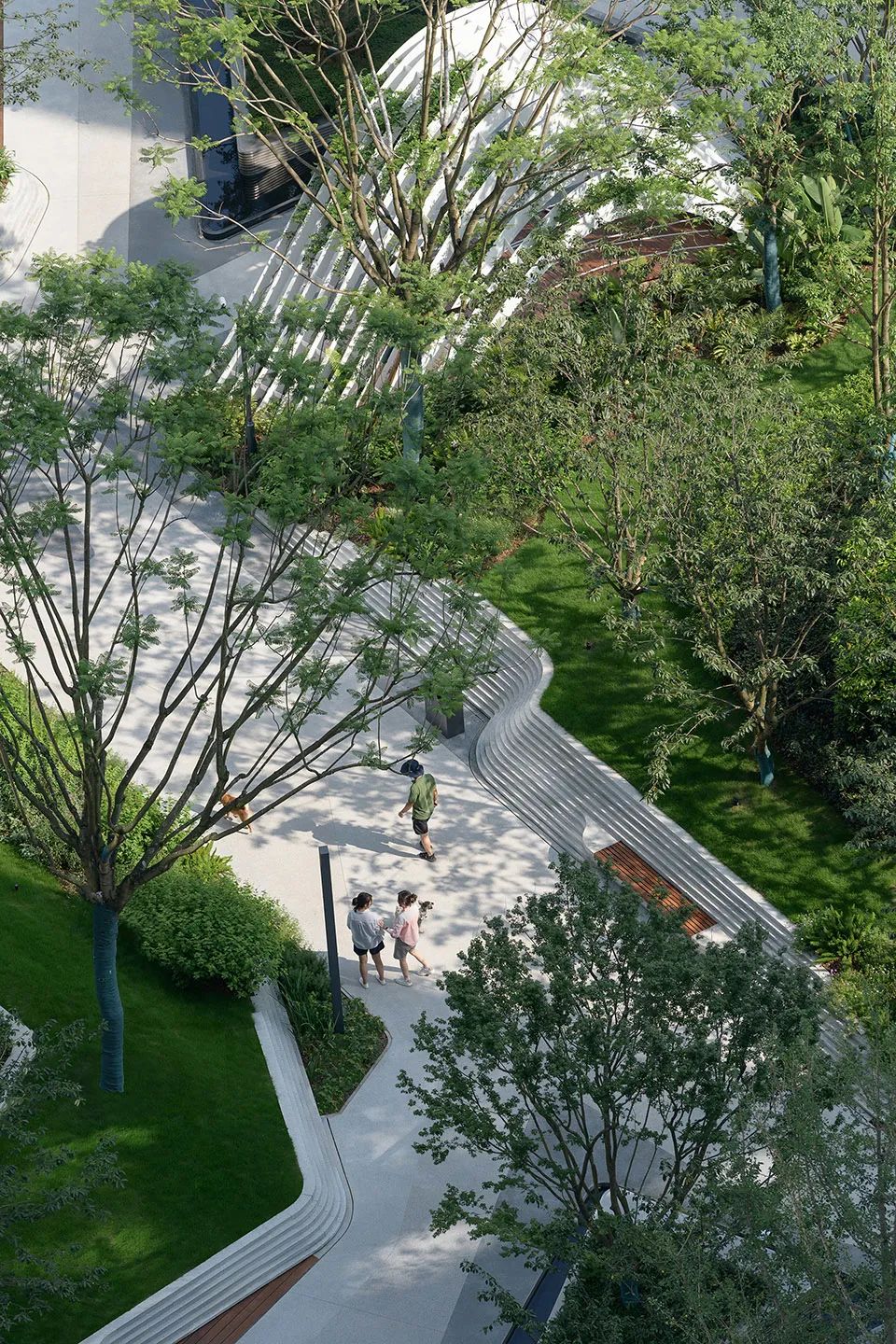 具有較大高差的庭院景觀 中國景觀設計 鄰里峽谷|麓湖·汀院 china landscape design/大小景觀