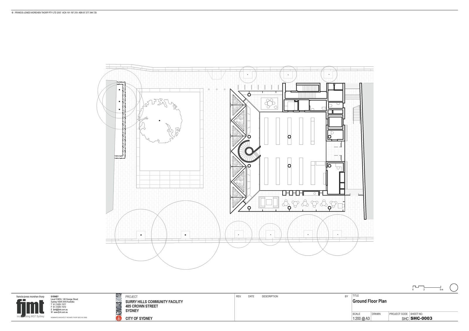 地面層平面圖 澳洲綠建築薩里山丘圖書館及社區中心Surry Hills Library and Community Centre／Francis-Jones Morehen Thorp