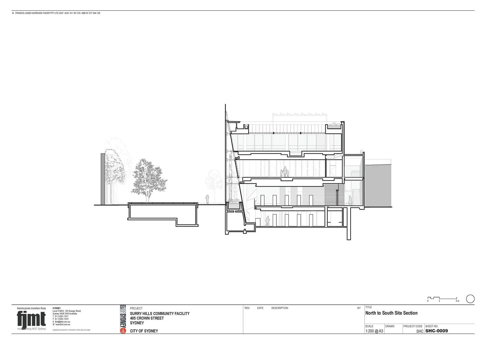 剖面圖 澳洲綠建築薩里山丘圖書館及社區中心Surry Hills Library and Community Centre／Francis-Jones Morehen Thorp