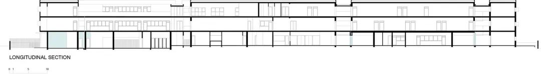 剖面圖 Section 摩洛哥學校Jacques Chirac School/Saad El Kabbaj + Driss Kettani + Mohamed Amine Siana