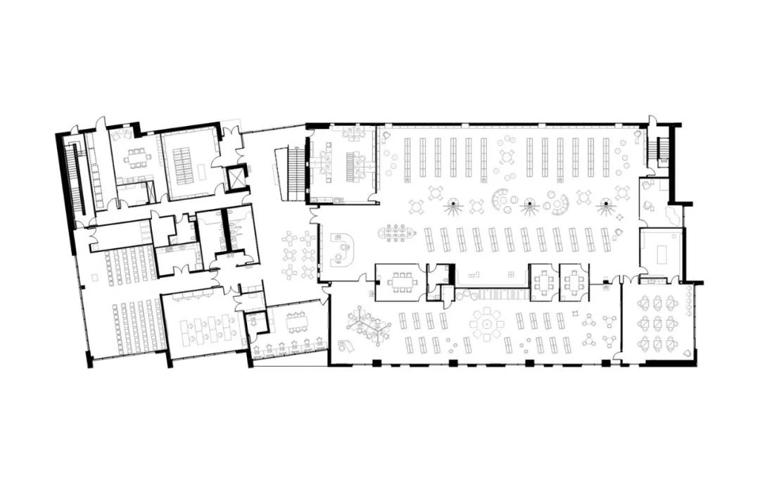 平面圖 Plan 零能耗圖書館Charlotte & William Bloomberg Medford Public Library／Schwartz/Silver Architects