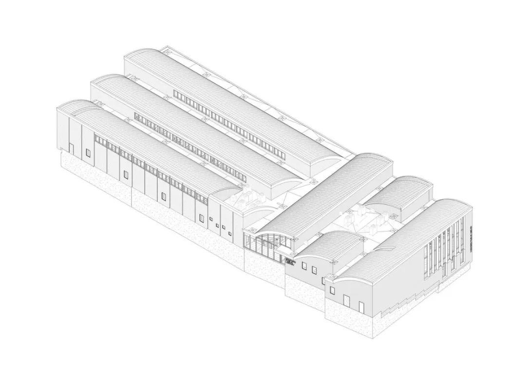 等角透視圖 零能耗圖書館Charlotte & William Bloomberg Medford Public Library／Schwartz/Silver Architects