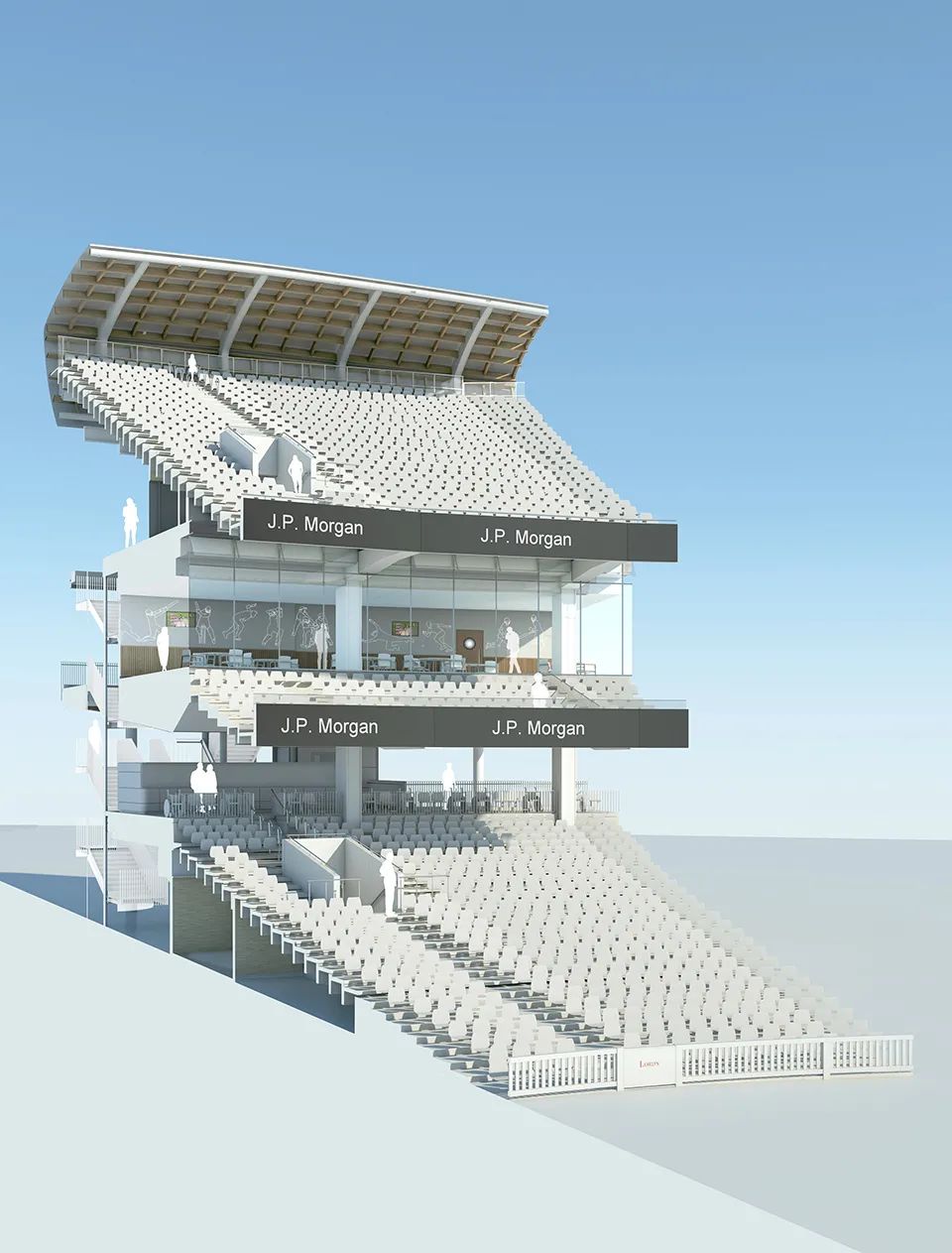 看台3D圖 倫敦勛爵板球場看台Compton & Edrich Stands Lord Cricket Ground／WilkinsonEyre