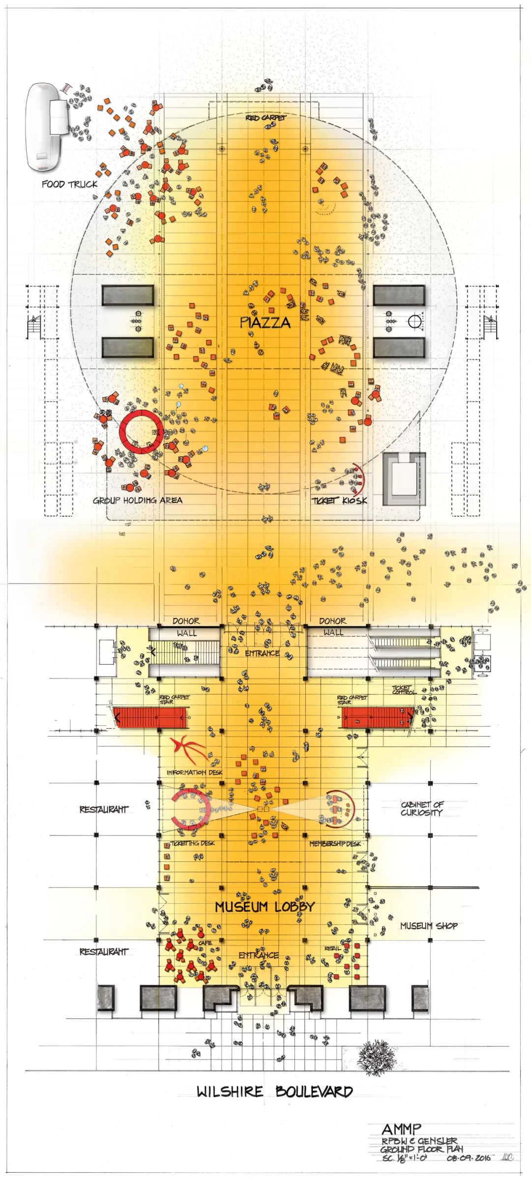 地面層平面圖 Plan 洛杉磯奧斯卡電影博物館 Academy Museum of Motion Pictures／Renzo Piano Building Workshop + Gensler