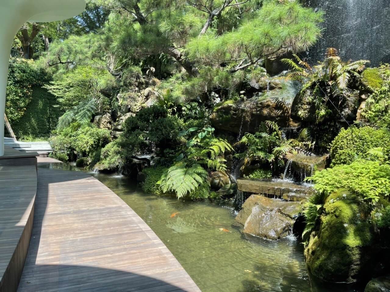 陶朱隱園水瀑區木棧道觀景台 圖/中工提供 陶朱隱園水瀑區木棧道觀景台 圖/中工提供
