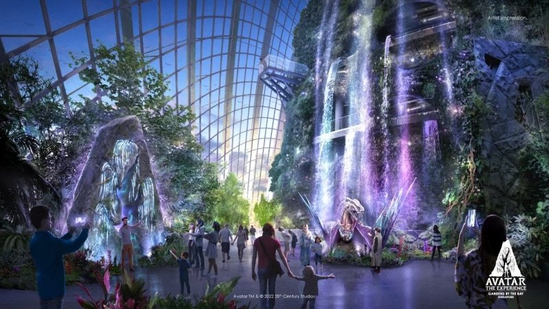 歡慶十週年的濱海灣花園 Gardens By The Bay也宣布於10月28日開始在園區中的「雲霧林 Cloud Forest」推出阿凡達主題體驗活動