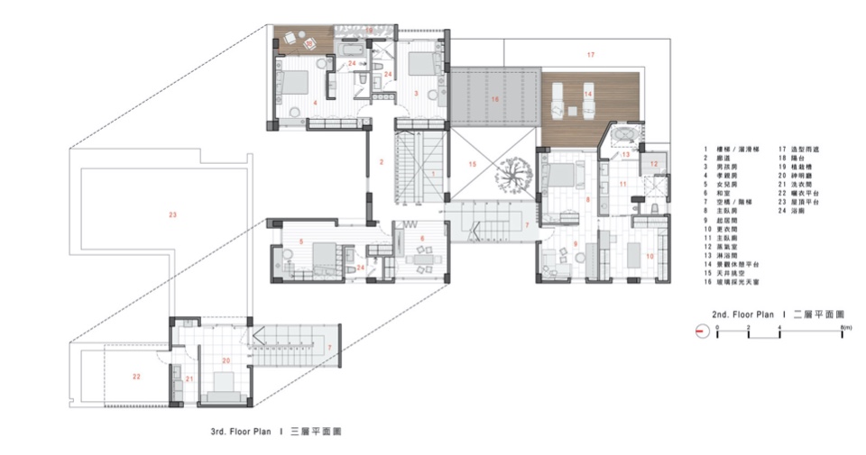 二層、三樓平面圖 Plan 新竹寶山‧階之屋/胡世昭 世騰建築設計事務所