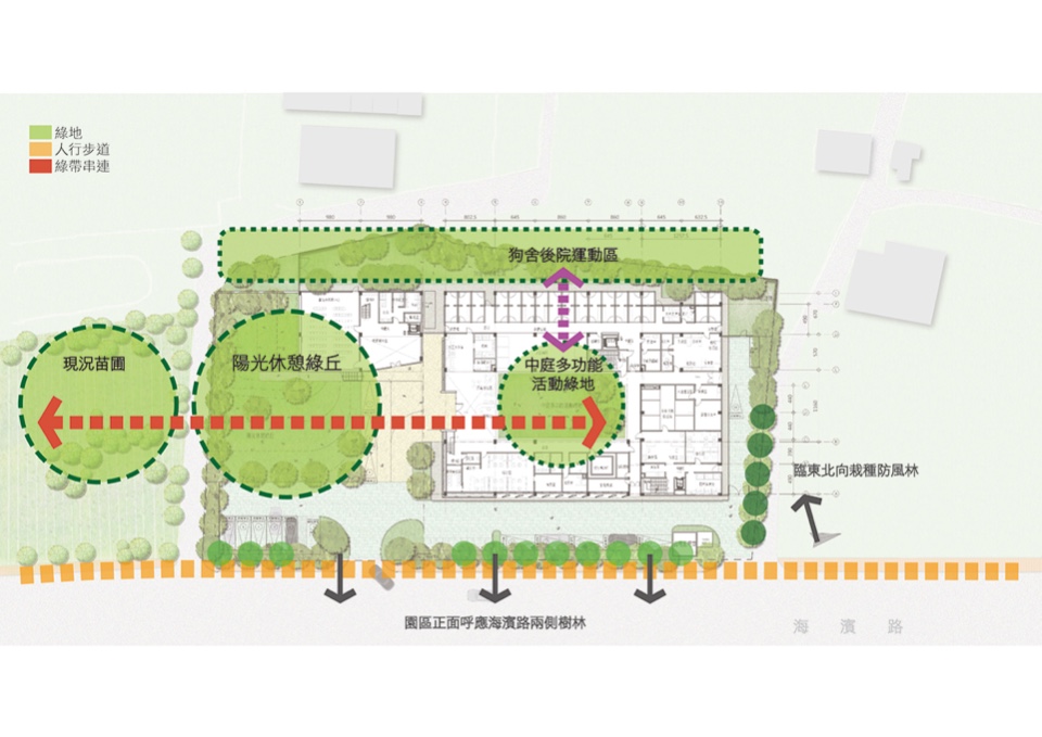 新竹動物保護教育園區開放空間配置構想圖