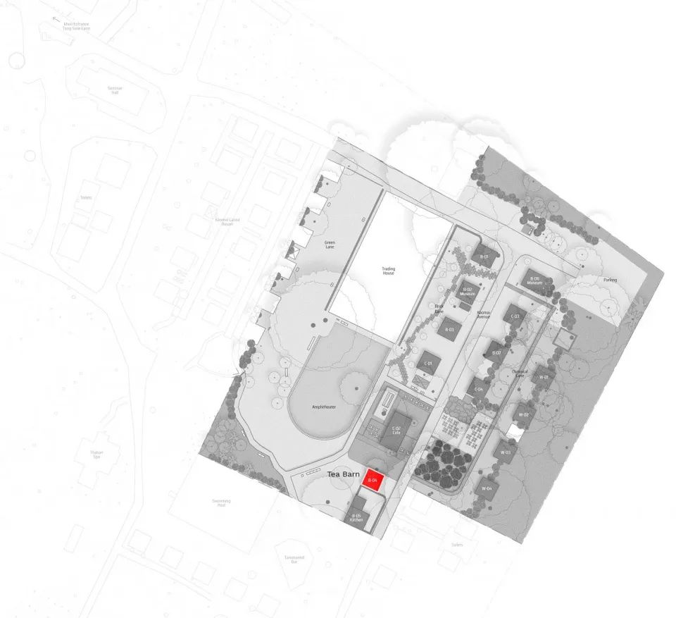 基地平面圖 Plan 清邁Kaomai茶舍／PAVA architects