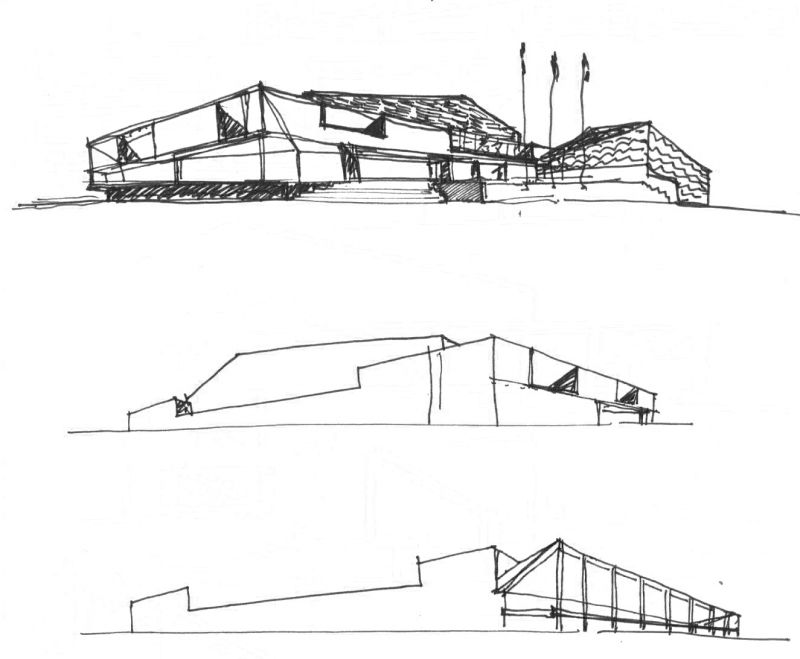 概念草圖 北港文化中心／張瑪龍陳玉霖聯合建築師事務所 MAYU architects 概念草圖