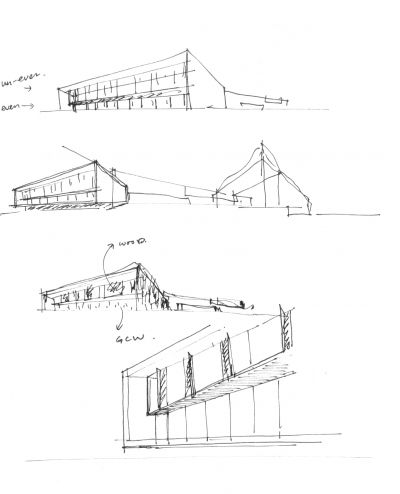 北港文化中心：北港文化中心／張瑪龍陳玉霖聯合建築師事務所 MAYU architects 概念草圖