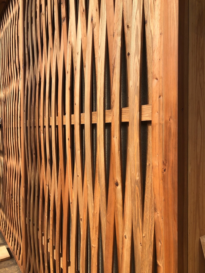 編織造型牆製作細節 溪頭國家森林公園 國產材小木屋 木構／方尹萍 方新樵