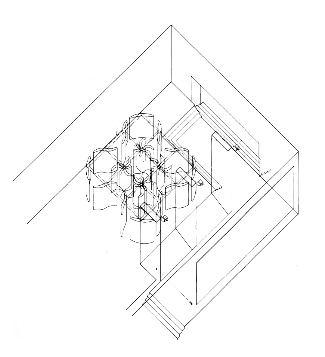 電動迷宮等角透視圖／磯崎新（Arata Isozaki）