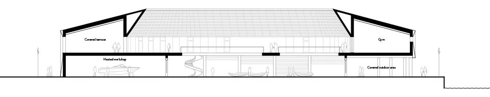 剖面圖 Section Esbjerg Maritime Center/Snohetta+WERK Arkitekter