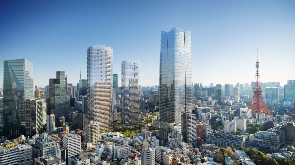 東京「虎之門、麻布台開發計畫」的三座高樓建築「虎ノ門・麻布台プロジェクト A街區」由美國建築師事務所Pelli Clarke & Partners設計