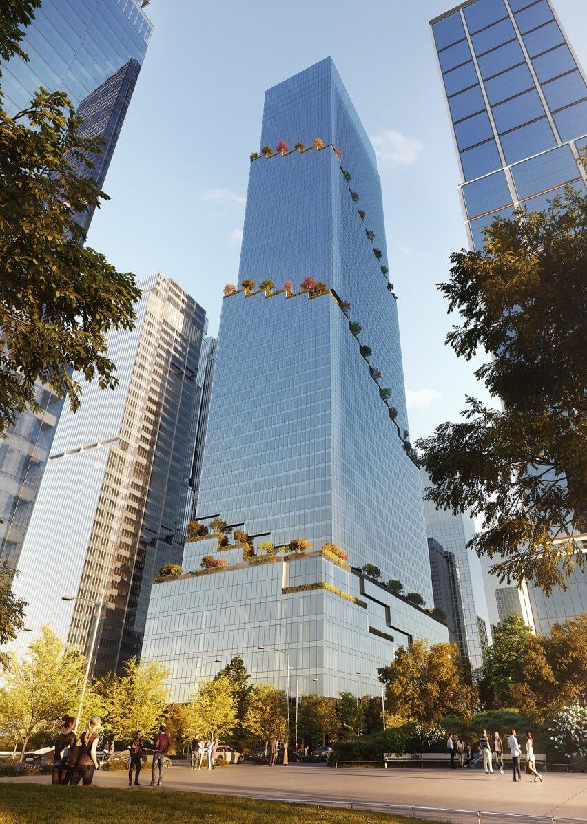 由BIG設計，位於紐約哈德遜場的摩天大樓「SPIRAL」於2021年2月封頂，樓高66層的塔樓以一連傳環繞大樓的階梯式景觀平台為特色