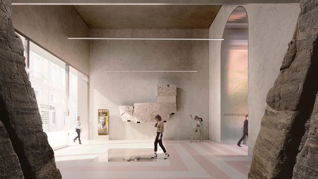 Schiaparelli展廳 義大利都靈埃及博物館改造競圖Museo Egizio 2024，OMA＋Andreas Karavanas 