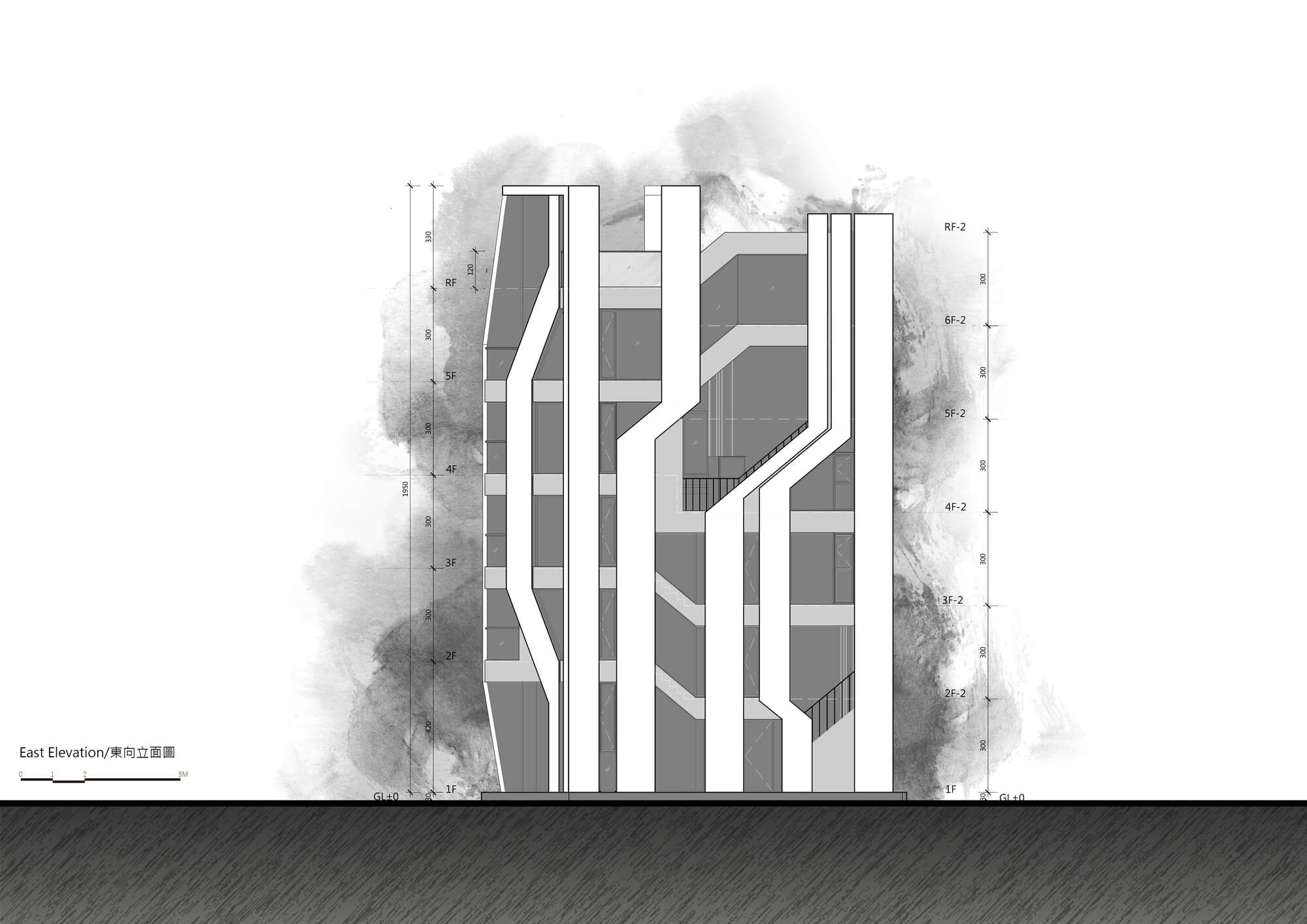 東向立面圖 新竹共居之宅／行一建築 彭文苑