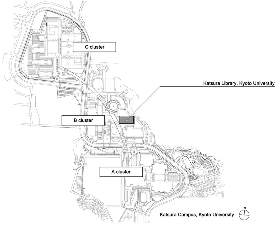 基地位置平面圖 京都大學桂圖書館／岸和郎+ K.ASSOCIATES/Architects