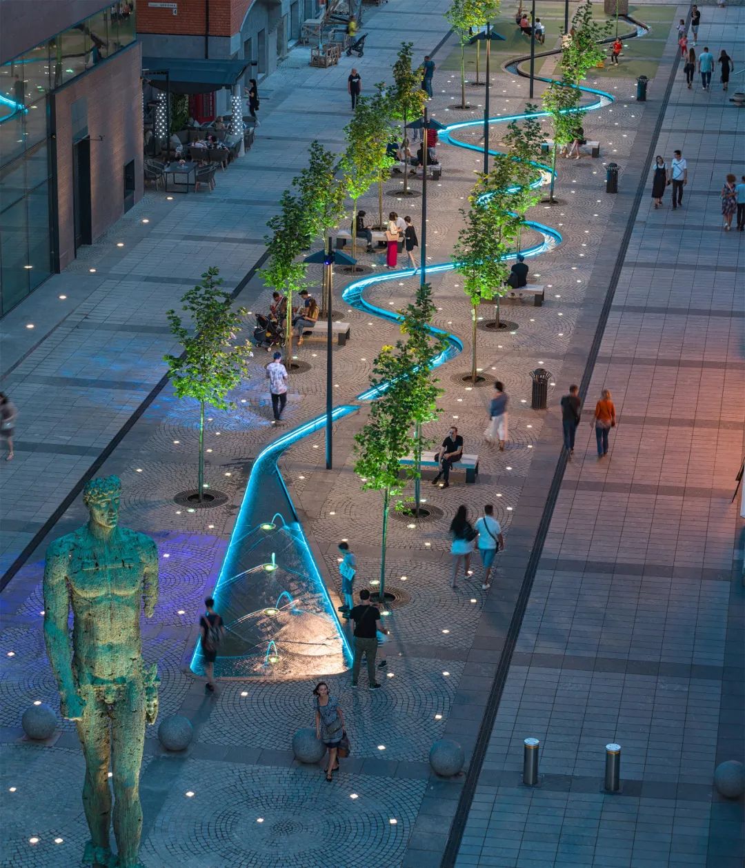 PEDESTRIAN BOULEVARD Dnipro Ukraine 烏克蘭第聶伯羅 這條步行街道位於烏克蘭第聶伯羅市中心，其主要的設計理念是講述基地的故事，並延續現有的步行空間