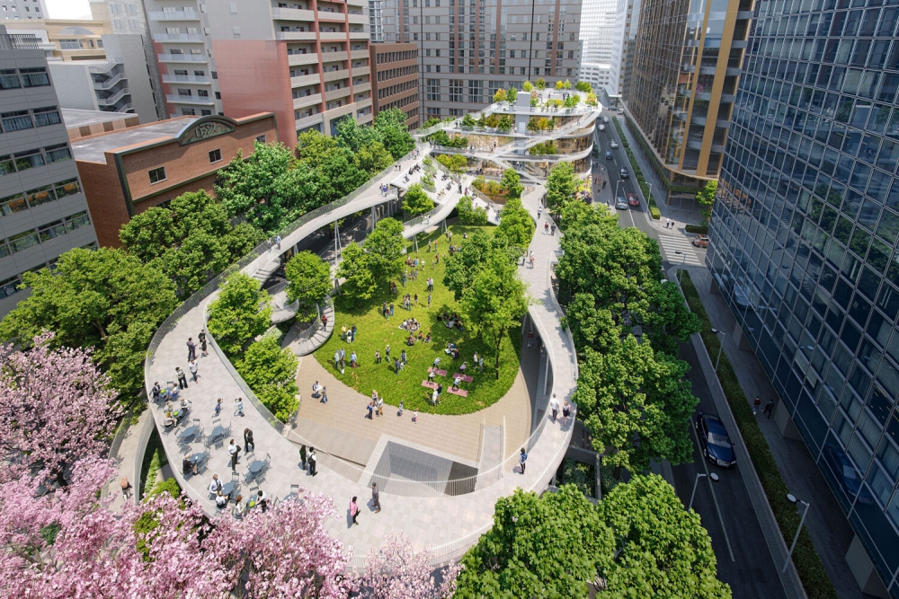藤本壯介建築事務所以「The Gateway Park “HAKATA MEIJI”」為概念出發，將整個公園與周邊環境綜合重建，企圖成為象徵博多熱情款待的都心與城市地標