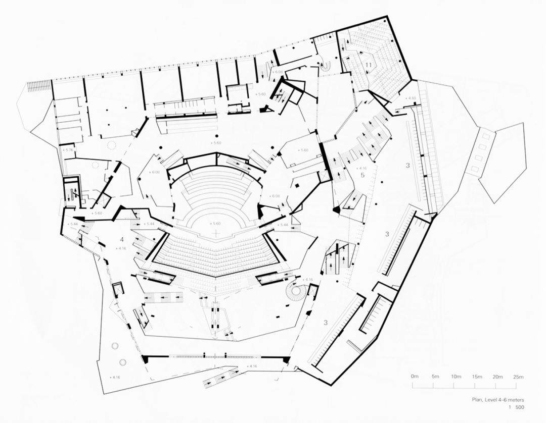 柏林愛樂廳4-6公尺高處平面圖