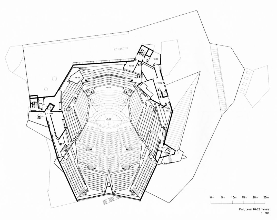 柏林愛樂廳16-22公尺高處平面圖
