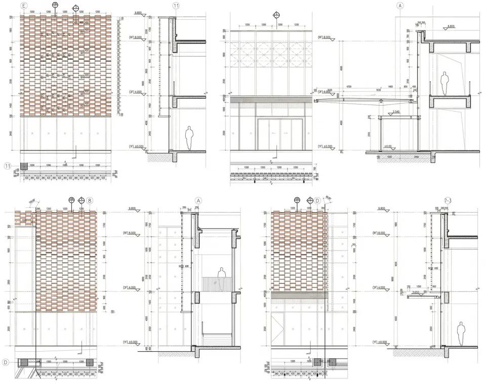 辦公大樓牆剖面圖 勤美達精密機械項目 / 潘冀聯合建築師事務所