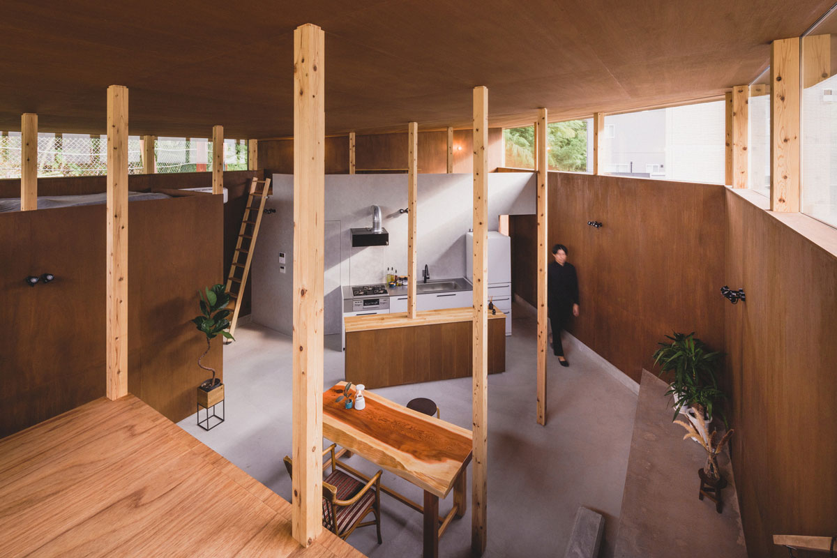 日本福島自然共生住宅「柱群の家」：IGArchitects打造雙家庭安寧棲所
