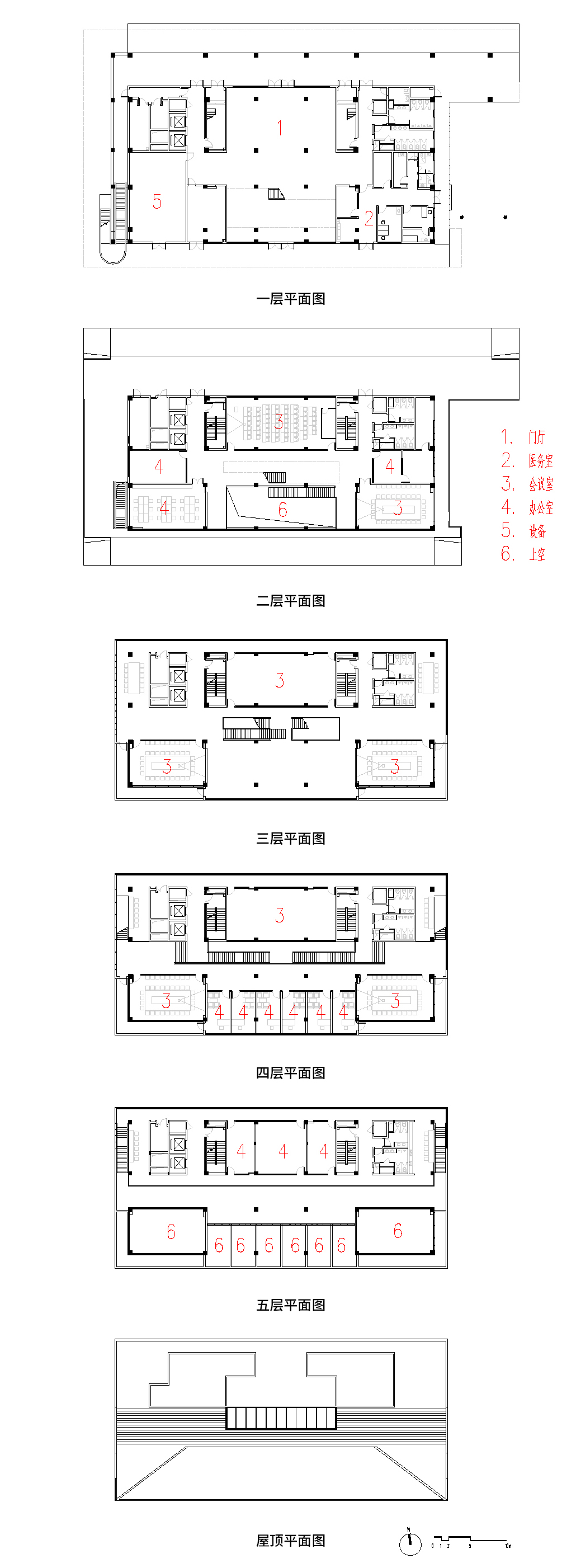 中國美術學院良渚校區一期 張永和 非常建築 行政樓平面圖  ©非常建築