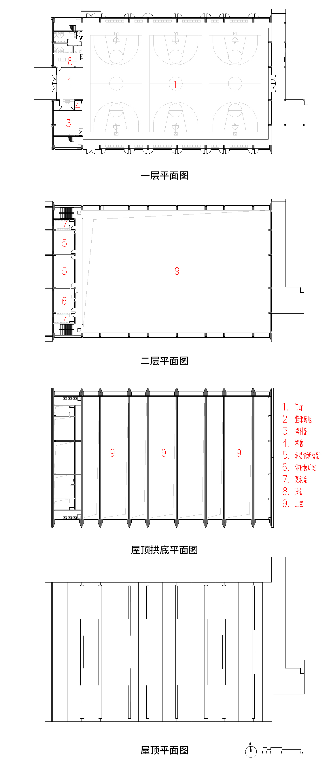 中國美術學院良渚校區一期 張永和 非常建築 體育館平面圖  ©非常建築