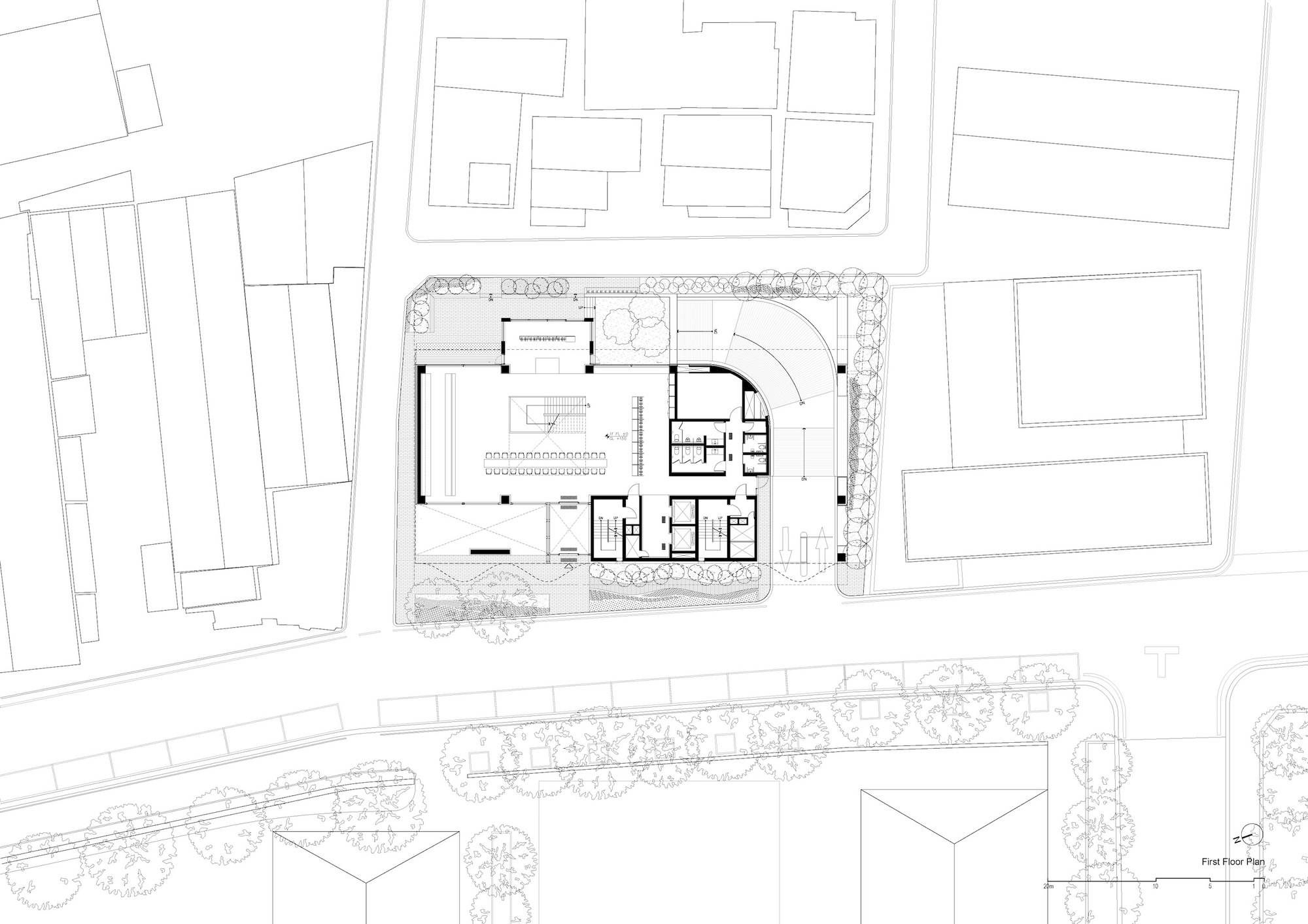 地面層平面圖 GF Plan Behet Bondzio Lin Architekten 林友寒 韓國首爾W-Mission企業總部
