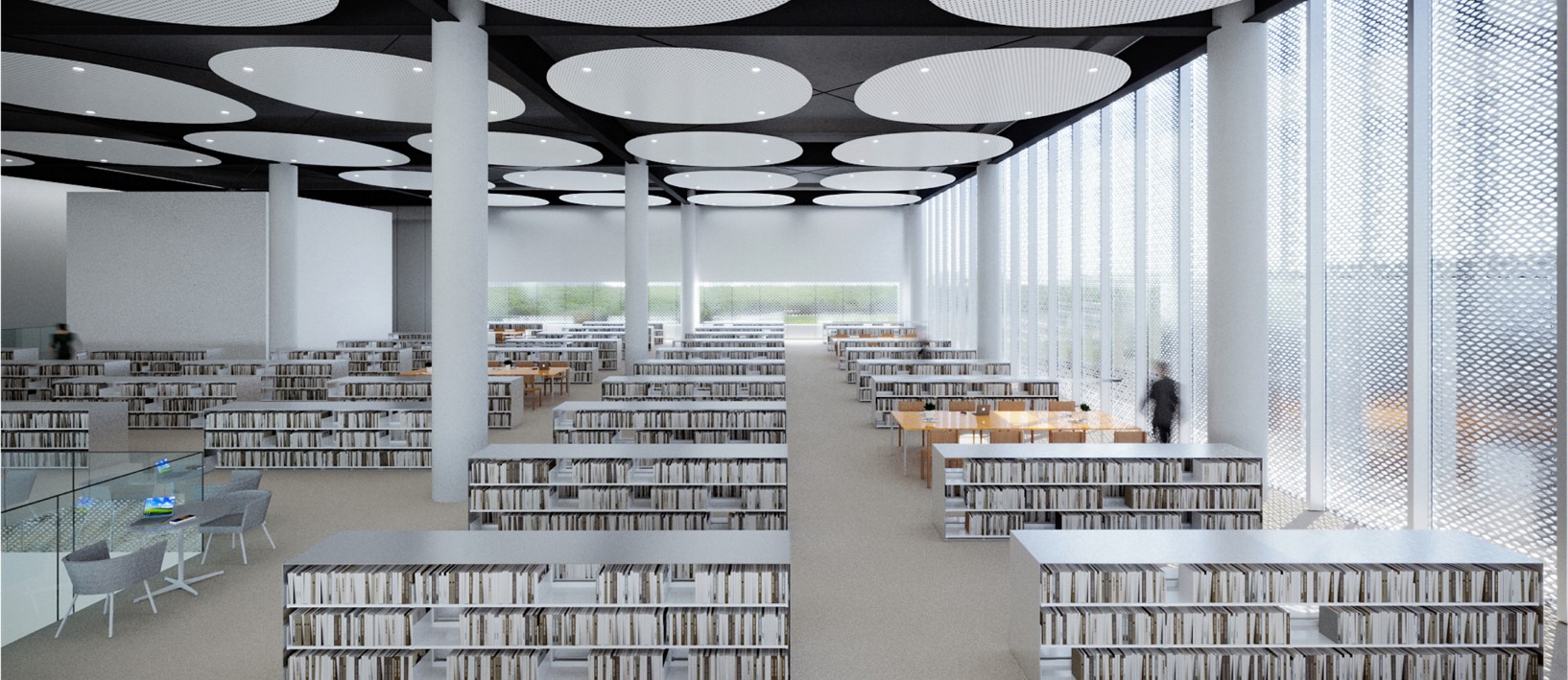 圖書館閱覽區模擬圖
