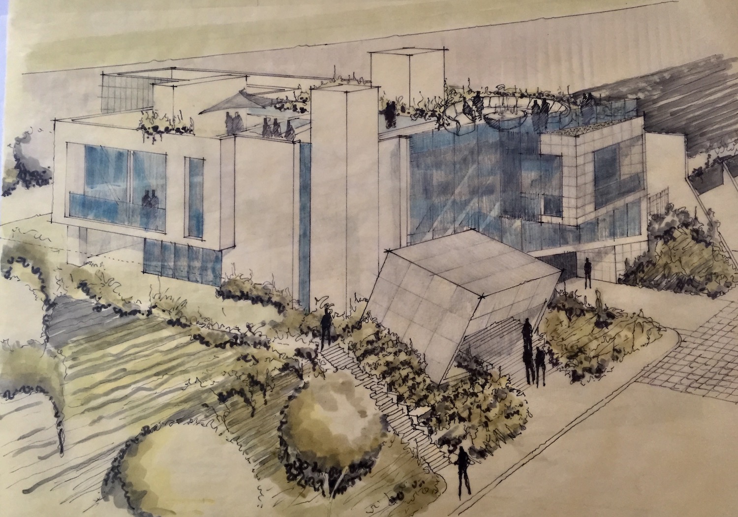 Architectural sketch drawing  建築師手繪Sketch