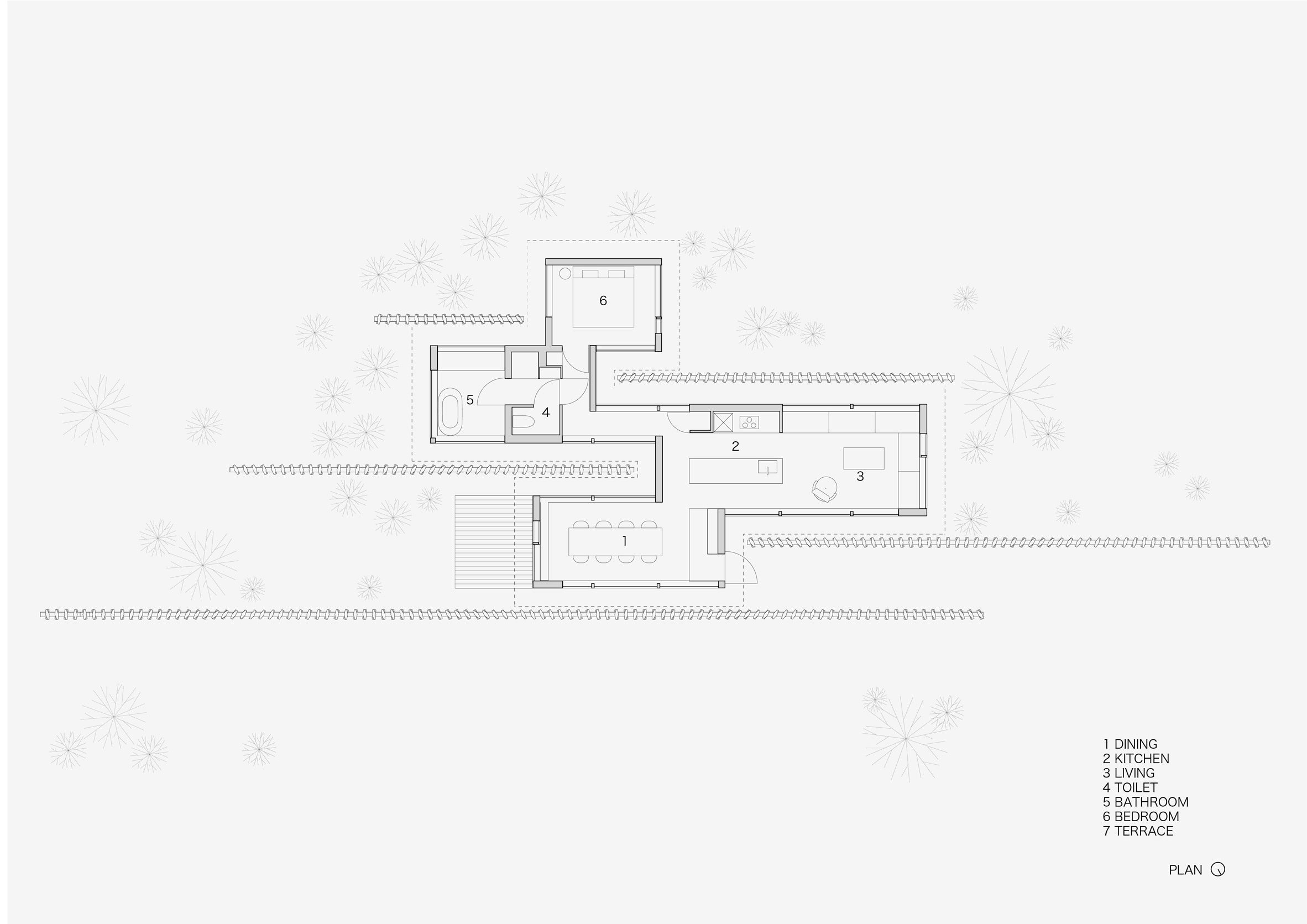 輕井澤「塀の家」環保住宅平面圖 Plan