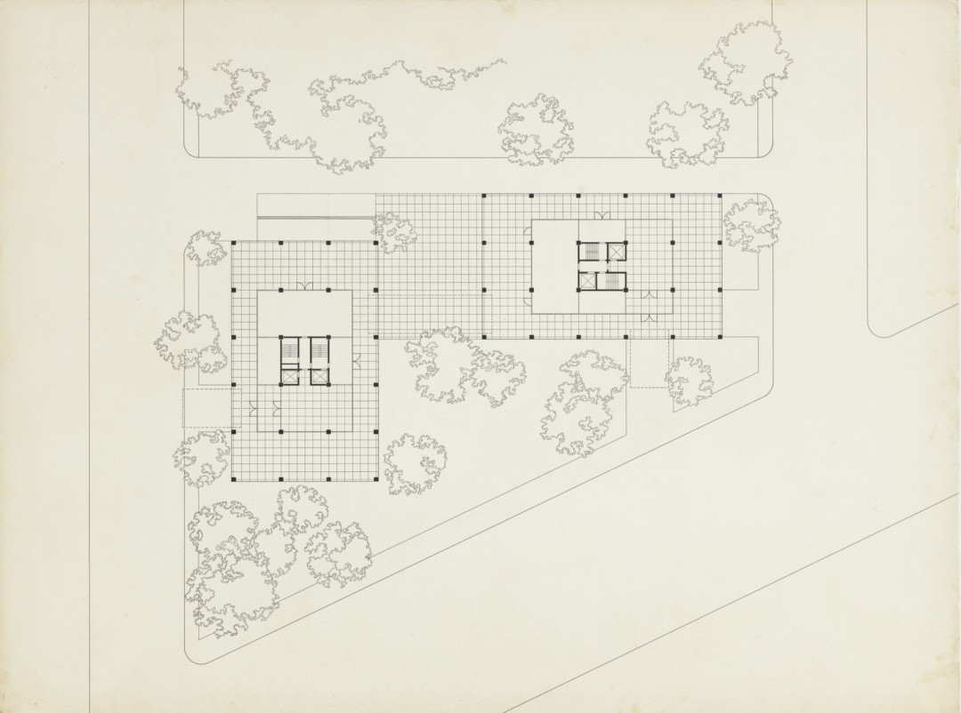 圖2：湖濱大道860-880公寓平面圖，1948-51 圖片來源：MoMA Collection