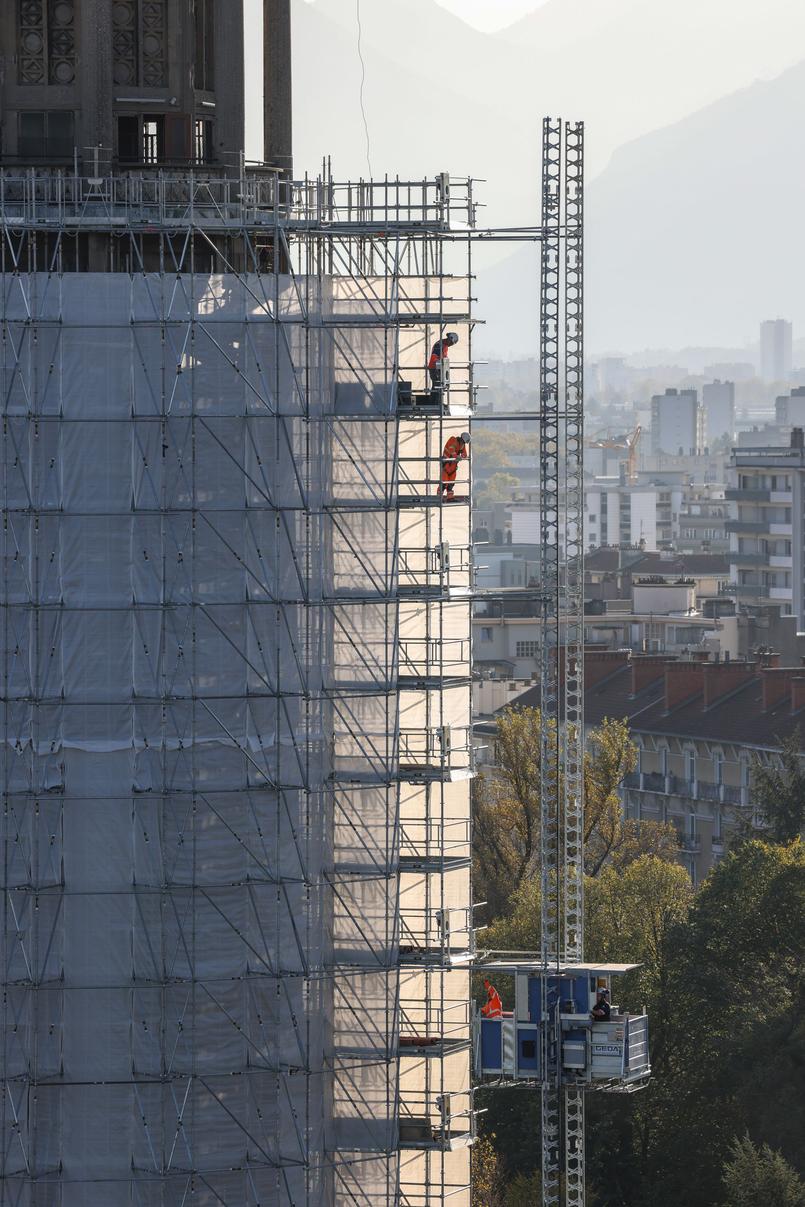 於2023年9月開始的修復工程現場。圖片來源：Sylvain Frappat / Ville de Grenoble