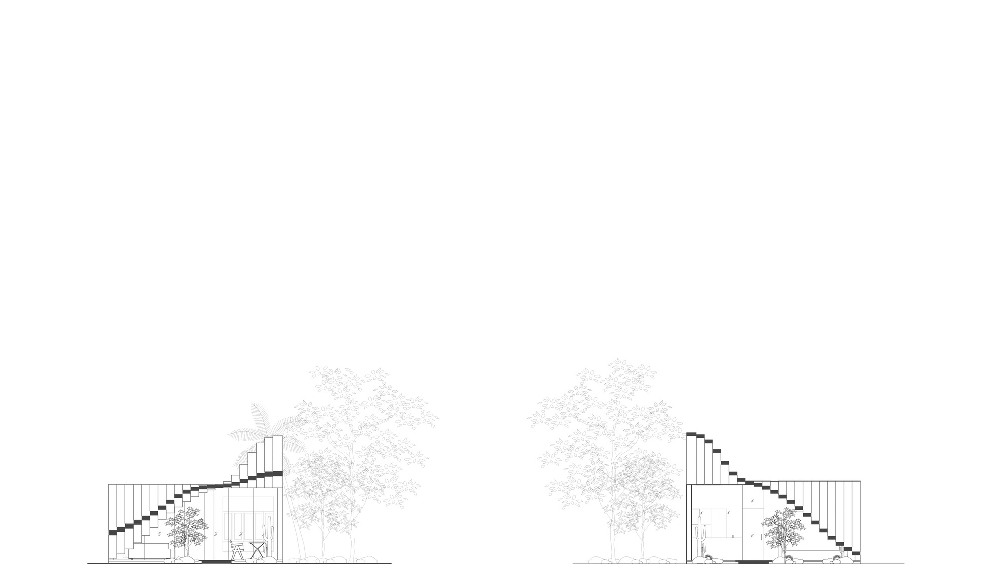 印度當代鄉土建築 Vaazh House住宅 Vy Architecture Studio 剖面圖 Section