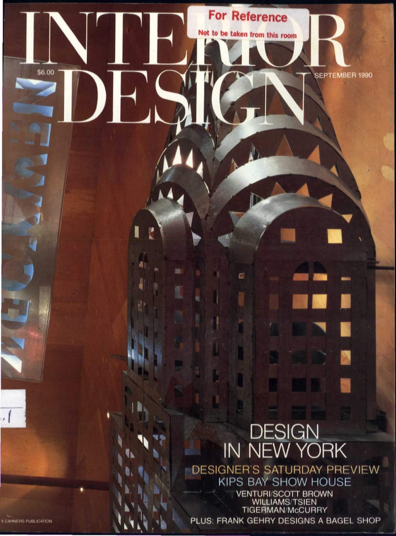 餐廳開業時登上1990年11月號《Interior Design》雜誌封面(圖片來源:George Smart)
