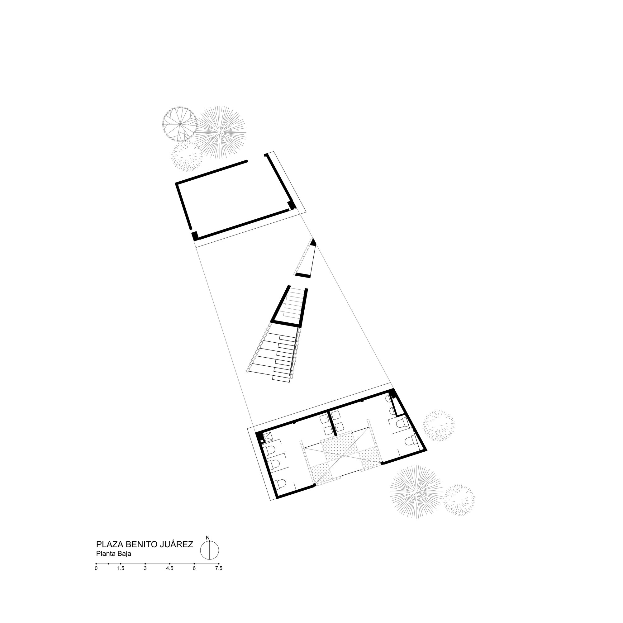 平面圖 Plan 墨西哥建築師Fernanda Canales為「Benito Juarez Square」廣場