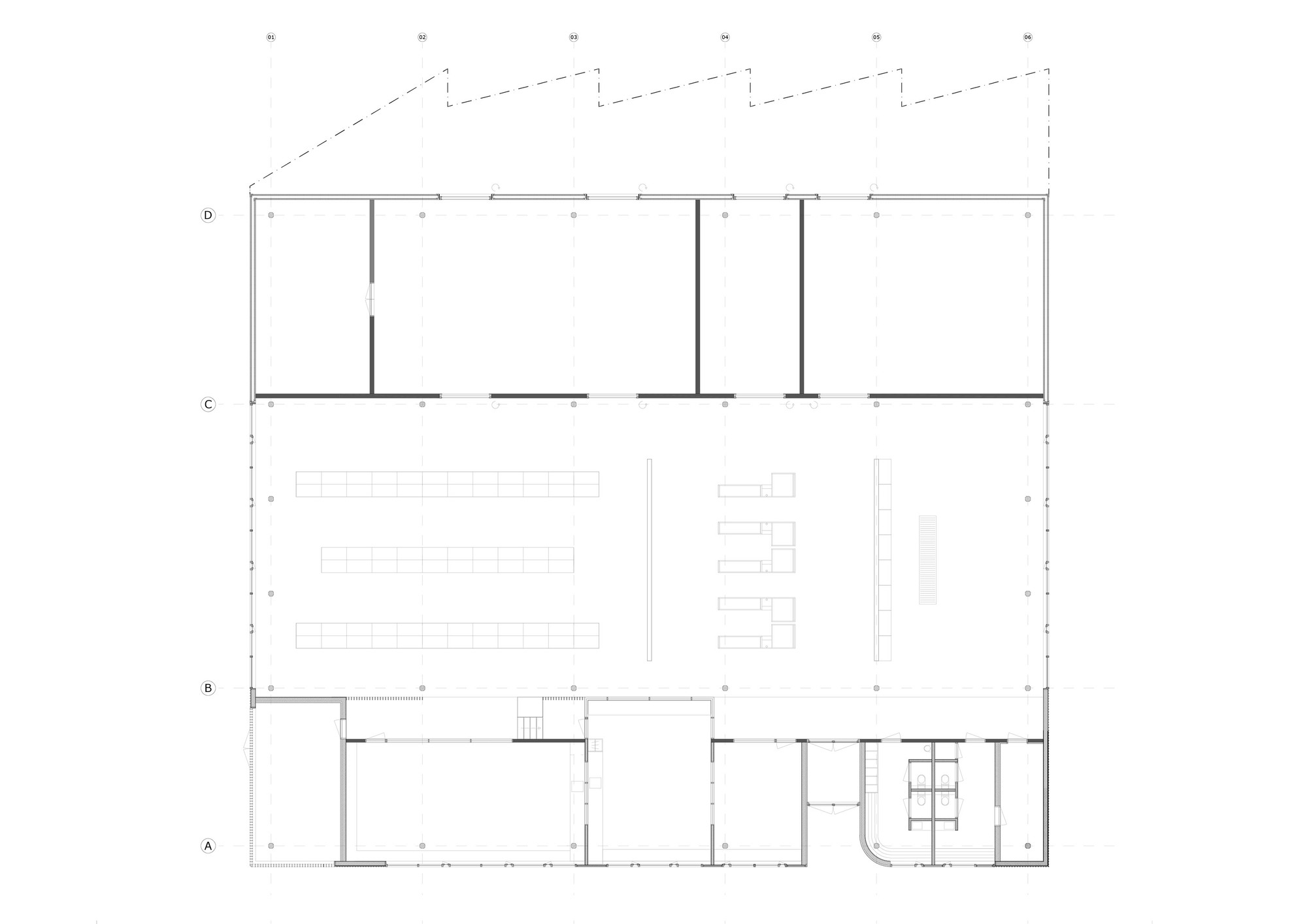 平面圖 Plan 荷蘭監獄Penitentiary Warehouse 受刑人實習商店 木構造 CLT
