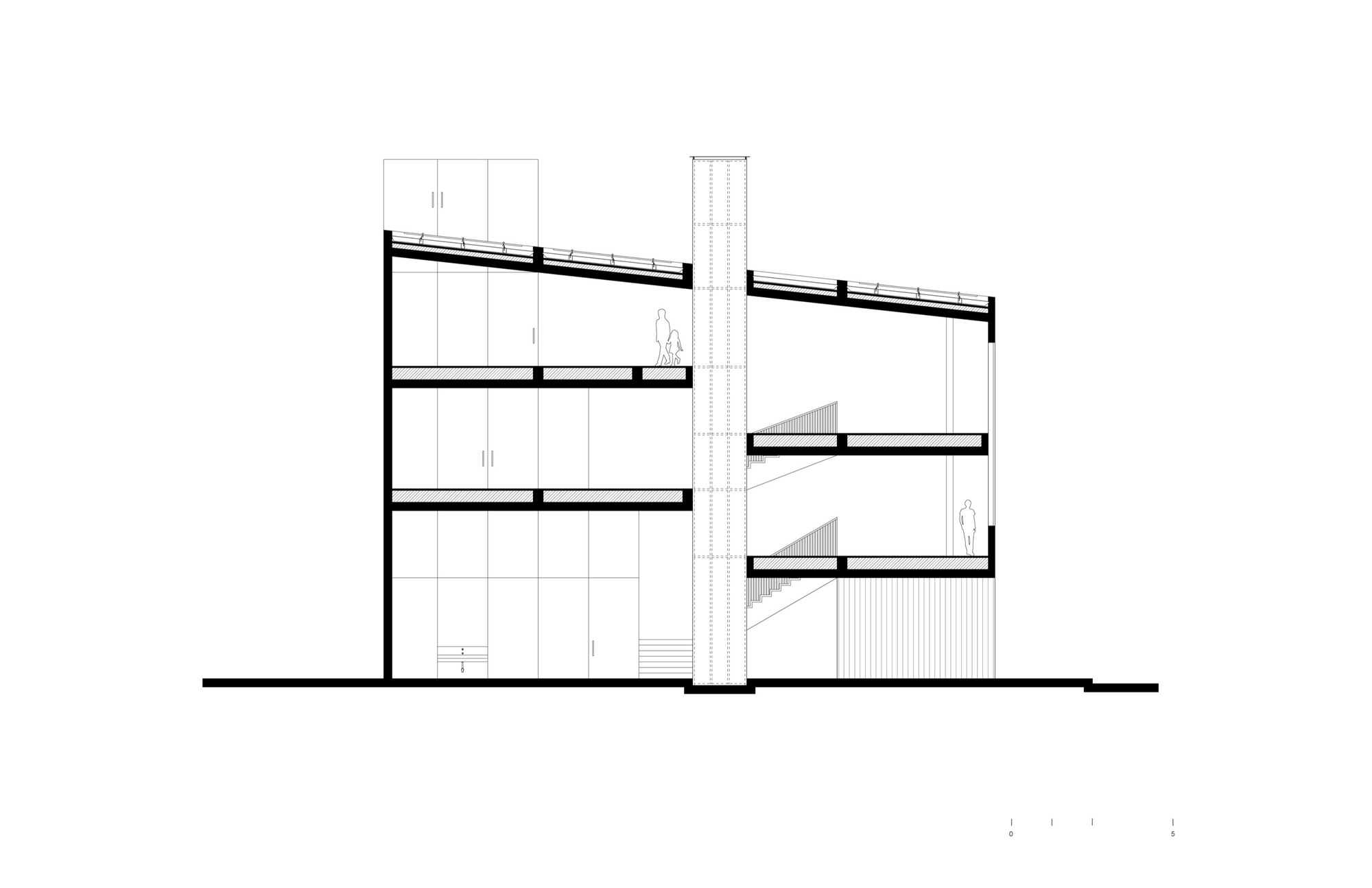 剖面圖 Section PILARES 墨西哥社區活動中心 WORKac Ignacio Urquiza Mexico City community centre