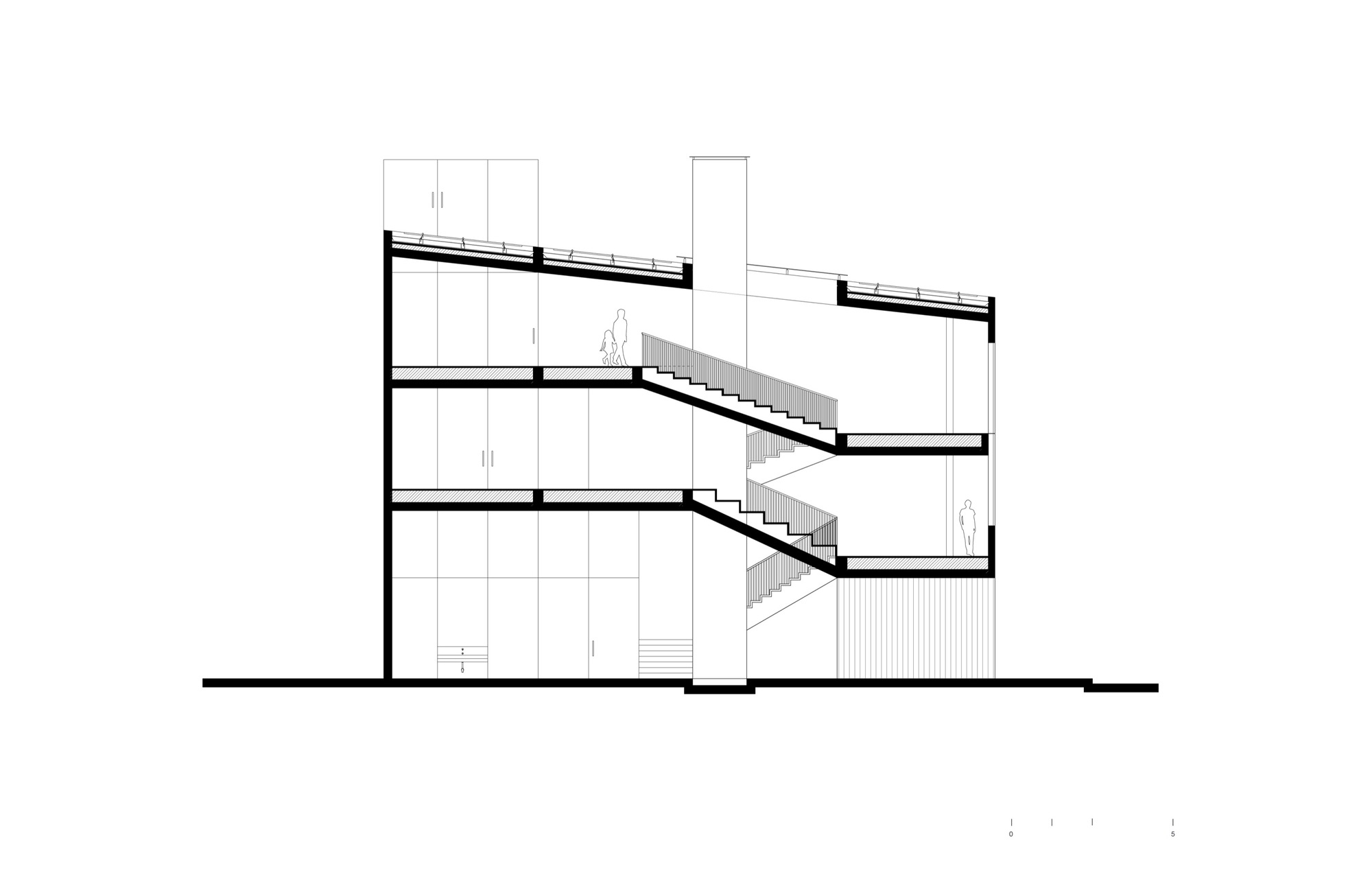 剖面圖 Section PILARES 墨西哥社區活動中心 WORKac Ignacio Urquiza Mexico City community centre