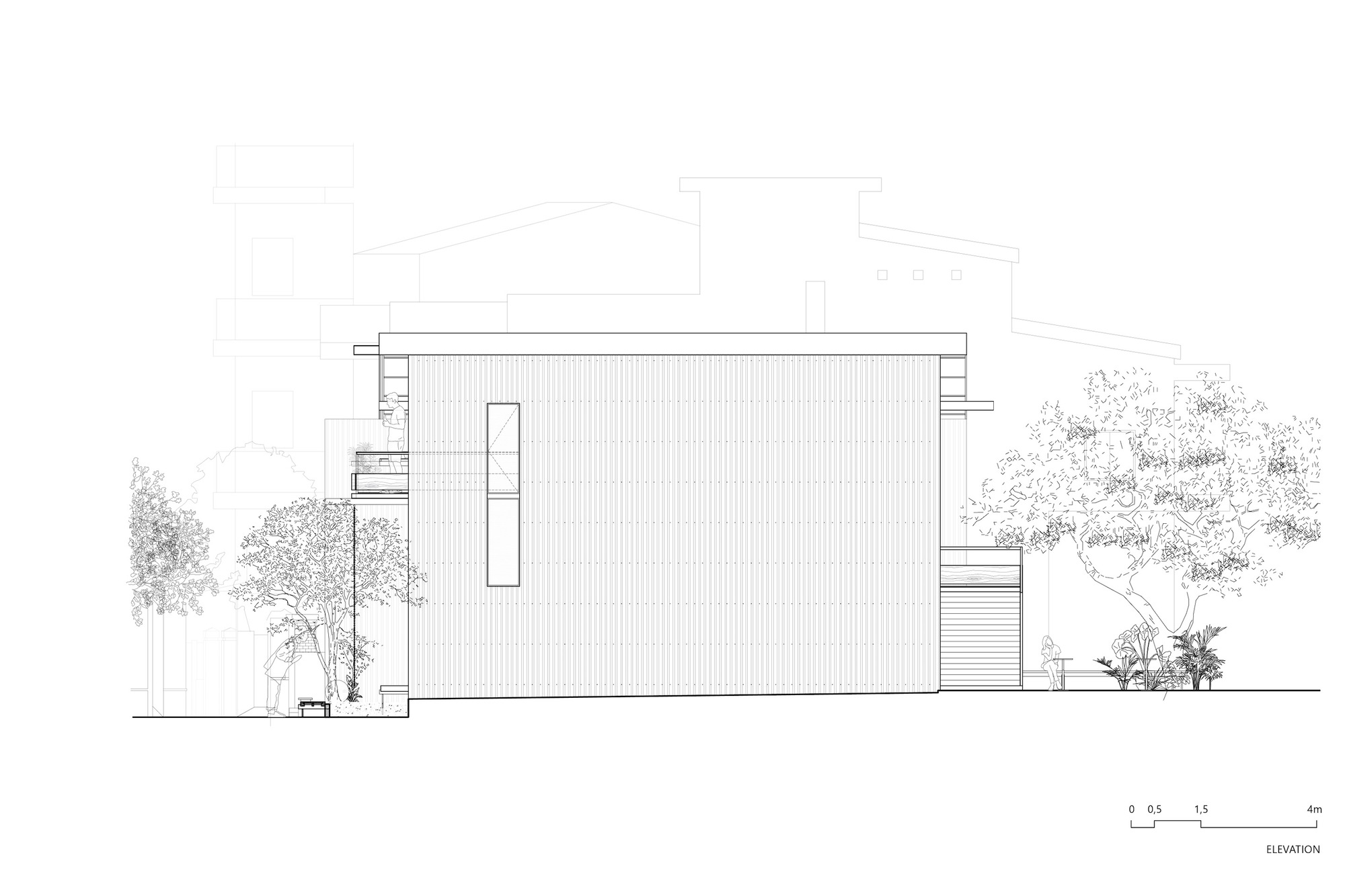 立面圖 Elevation 越南順化鐵皮屋咖啡館 Ton Corner Coffee Shop TON Architects