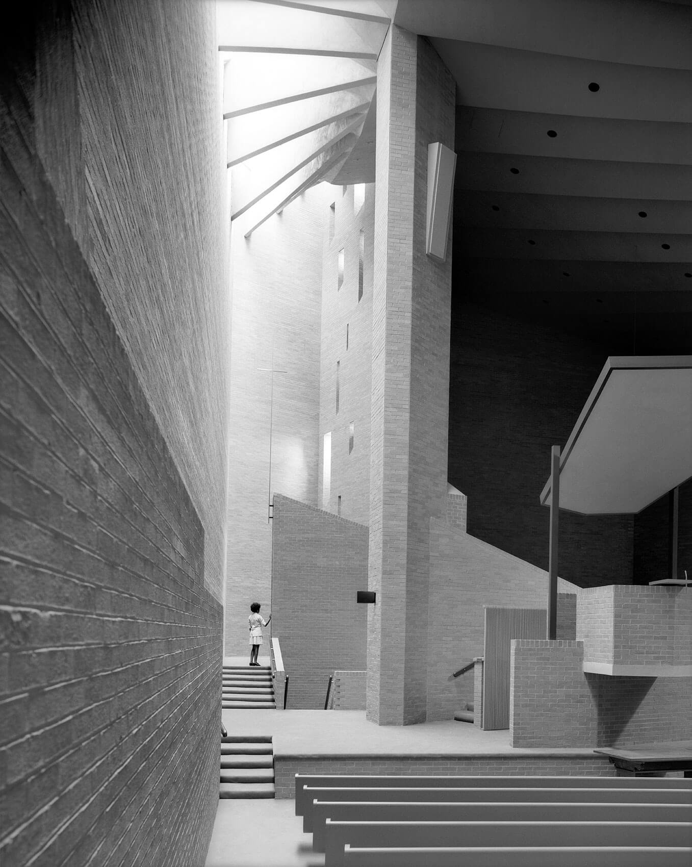 Original photography of Tuskegee Chapel by Ezra Stoller will be on view (Ezra Stoller/Courtesy Yale Architecture Gallery)
