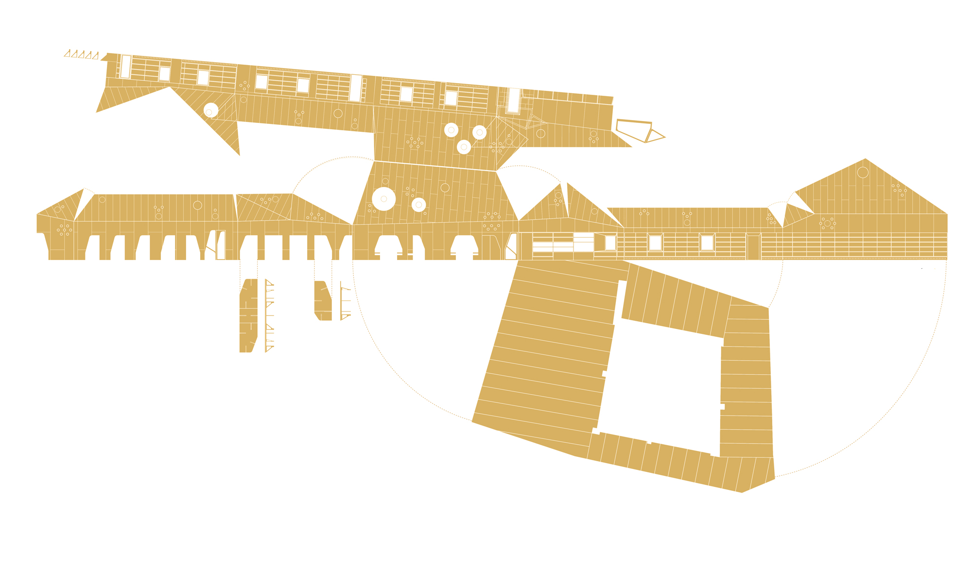 室內設計所用木板展開圖 Diagram 西班牙舊建築改造 Baiona 公共圖書館 Murado Elvira