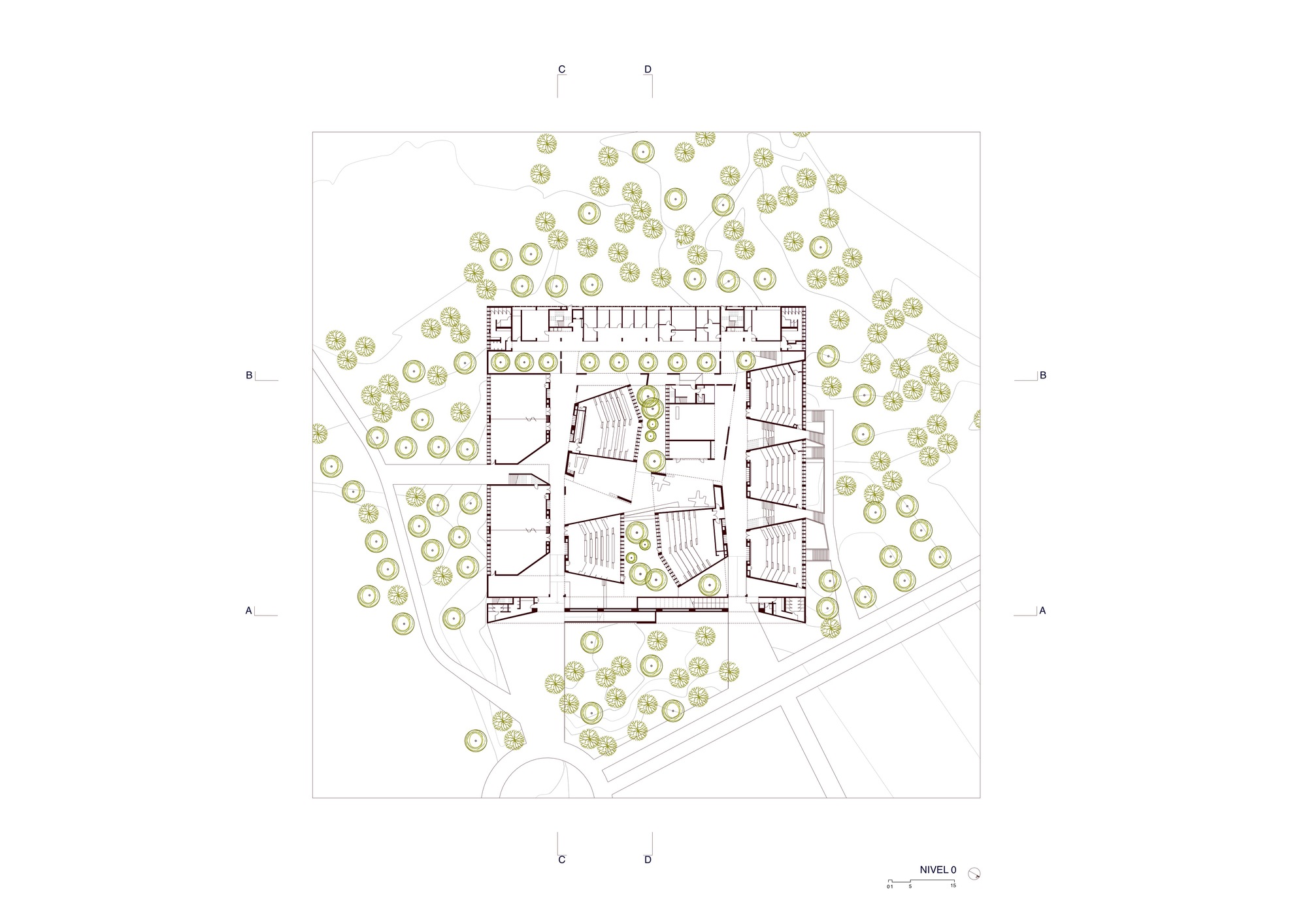 平面圖 Plan 秘魯建築 Peru 大學 UDEP Lecture Building  BARCLAY CROUSSE Architecture 