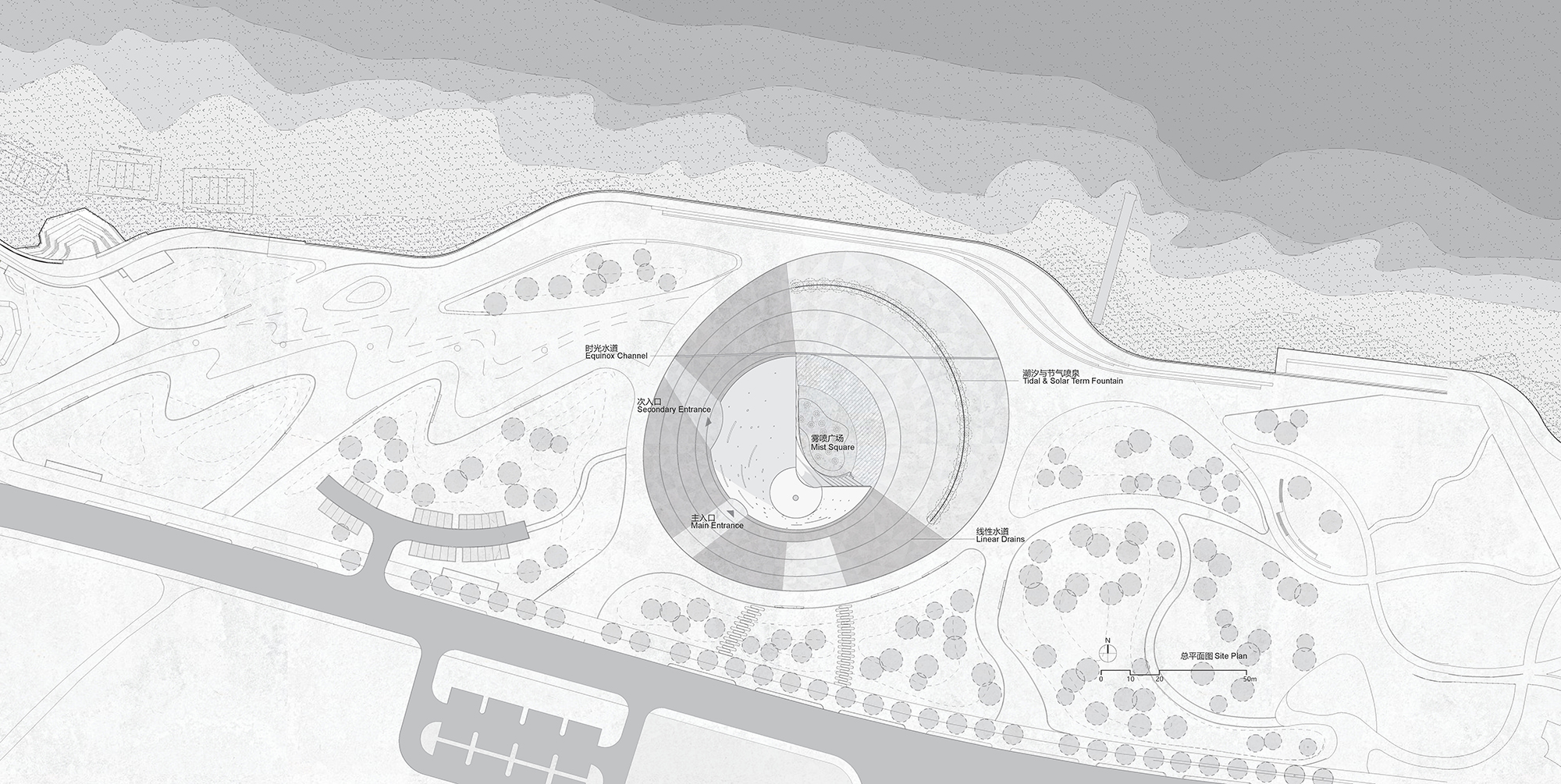OPEN Architecture 中國建築師 煙台時光塔 基地平面圖  ©OPEN