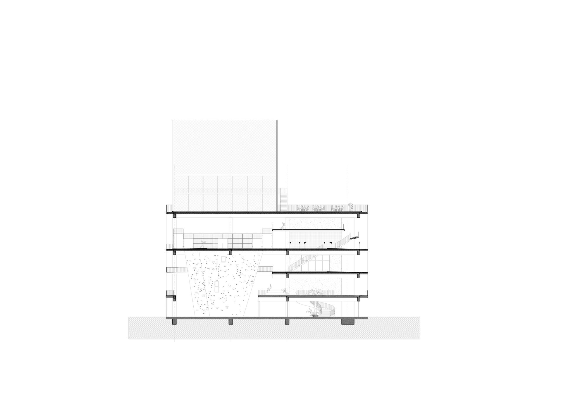 剖面圖 Section ˋ法國運動中心 Bordeaux Brazza UCPA Sport Station