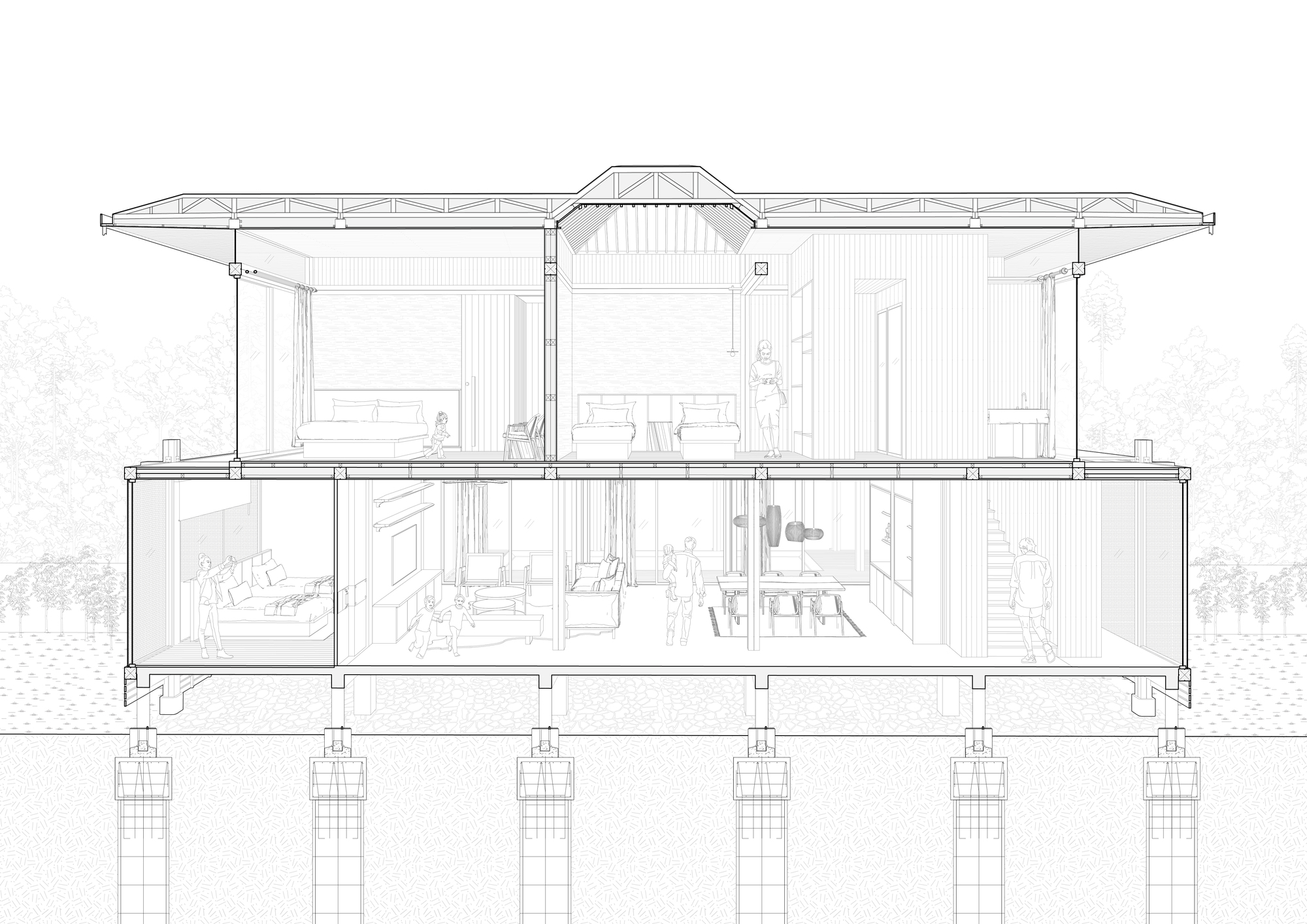 印尼 Kecamatan Megamendung  多功能建築、酒店建築、公共空間、景觀設計 K-Thengono Design Studio